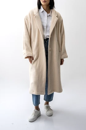 پالتو بلند یقه برگردان زنانه