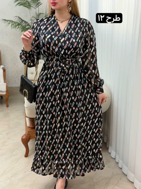 پیراهن حریر پایین چین 3760