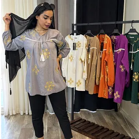 مانتو تونیکی سوزندوزی طرح سنتی