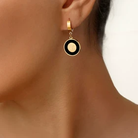 گوشواره استیل مستر کوآلیتی لویی ویتون رنگ طلایی