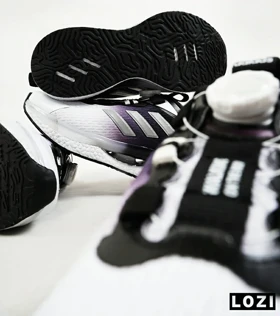 کفش کتانی مردانه و زنانه سفید بادمجانی ADIDAS Solar disk