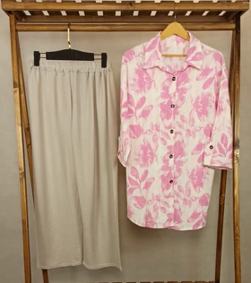 ست شومیز و شلوار (HO-12- 2209) (صورتی)