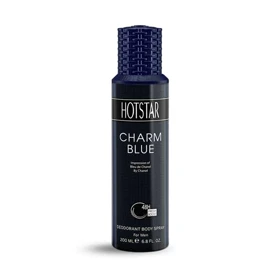 اسپری بدن مردانه هات استار Charm Blue حجم 200 میلی لیتر