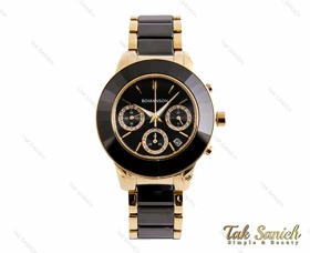 ساعت زنانه رومانسون سه موتوره سرامیکی مشکی طلایی Romanson-2864-L