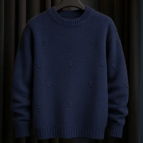 ژاکت پلیور سرمه ای مردانه فری سایز مناسب سایزهای L تا 2XL