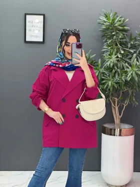 مانتو کتی چهاردکمه آستین کش