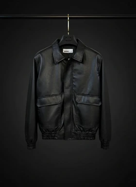 جکت چرم لش مشکی مات خفن و فوق‌العاده با کیفیت ترند 2026