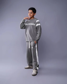 بلوز شلوار پسرانه بالنسیاگا Balenciaga کد 3130 رنگ طوسی