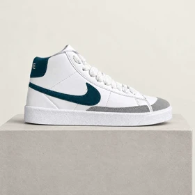 کفش کتانی ساق‌دار مردانه و زنانه سفید سبز Nike Blazer Low 77 مدل 5670