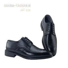 کفش رسمی/روزمره مردانه چرم طبیعی مدل هشترک بندی لیزری