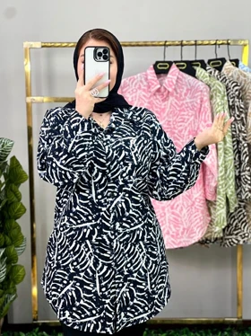 شومیز ویسکوز طرح دار کجراه تابستانی کد 724