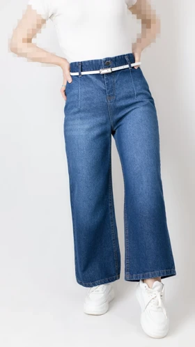 شلوار وایدلگ سرمه ای قد 90