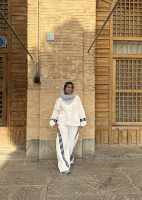 ست دورس شلوار دو نخ ضخیم (سفید)