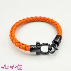 دستبند امگا مردانه 007 کنفی نارنجی قفل مشکی کیفیت مستر