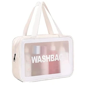 واش بگ مسافرتی سایز بزرگ با 2بند رنگ سفید