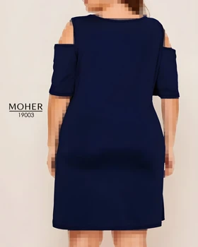 پیراهن مجلسی سایز بزرگ سرمه ای شانهباز