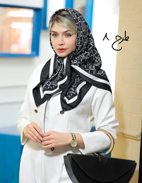 روسری ابریشم توییل مشکی 3511