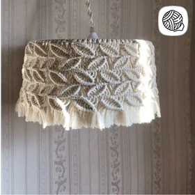 لوستر مکرومه بافی مدل بافت برگ قطر 35