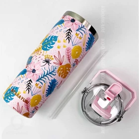 تراول ماگ FLOWER SITARAYURI حجم 900ML (صورتی)