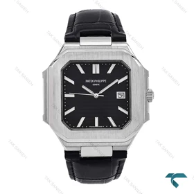 ساعت مردانه پتک فیلیپ Cubitus سیلور بند چرم مشکی Patek-6931-G