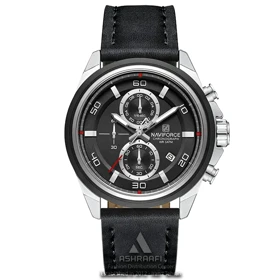 ساعت نیوی فورس صفحه مشکی Naviforce NF8075KS