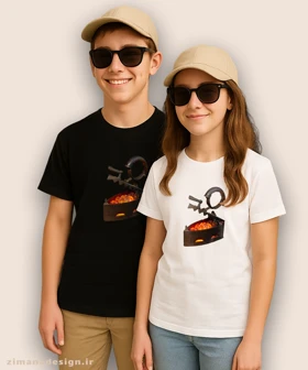 تیشرت بچگانه نوستالژی طرح اتو ذغالی