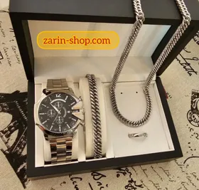 ست ساعت دیزل مردانه و دستبند گردنبند انگشتر کارتیر