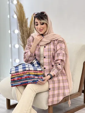مانتو چهارخونه تک جیب