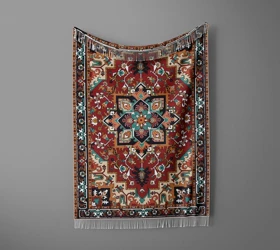 شال مبل ریش دار sofa shawl 274