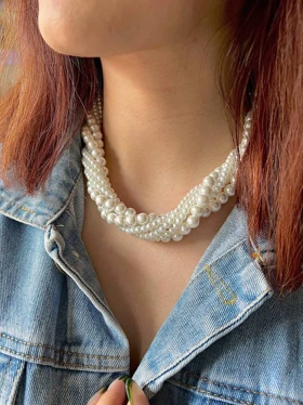 گردنبند مروارید چند ردیفه