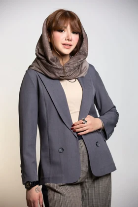 کت زنانه بزایاق یقه بلیزر 2 دکمه