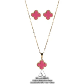 ست ونکلیف صورتی Vancliffe Necklace & Bracelet GP01