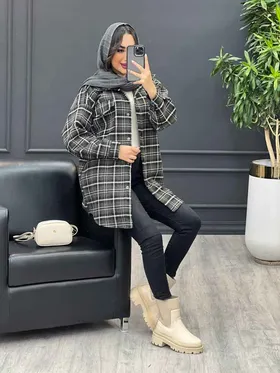 شکت چهارخونه تک جیب پاکتی