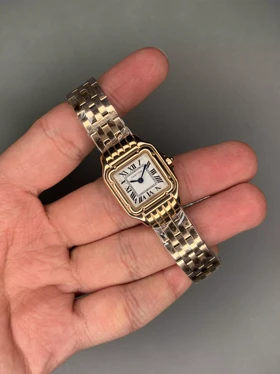 ساعت مچی کارتیه پنتر بند رزگلد صفحه سفید Cartier Panthere