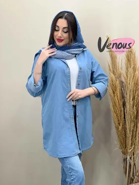 مانتو جین جلو دکمه