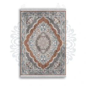 *جدید* فرشینه از جنس پارچه شانل مخمل ترک طرح فانتزی برند دفه کد 1217