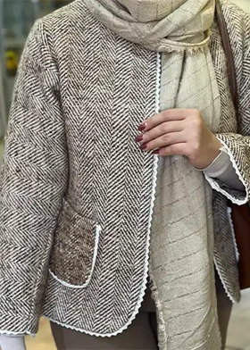 پالتو پاییزه کرم قهوه ای