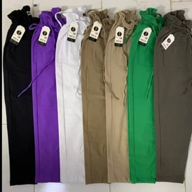 شلوار کتان زنانه مام استایل رنگبندی