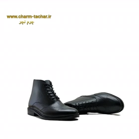 نیم بوت مردانه چلسی هشترک بندی بغل زیپ‌دار چرم طبیعی