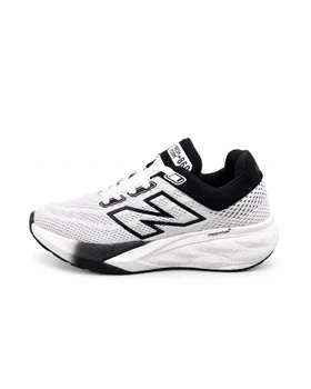 کفش کتانی رانینگ مردانه نیوبالانس زیره بست سفید مشکی New BALANCE