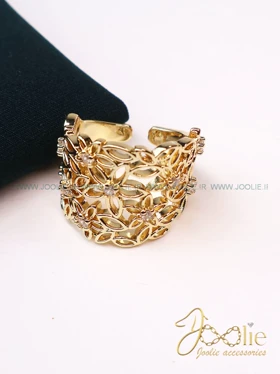 انگشتر زنانه طرح طلا کد R4133 (طلایی)