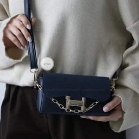 کیف زنانه مجلسی جیر مدل لوین (سورمه ای)