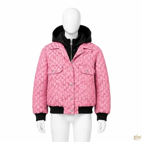کاپشن ترکیبی زیپ و دکمه Gucci