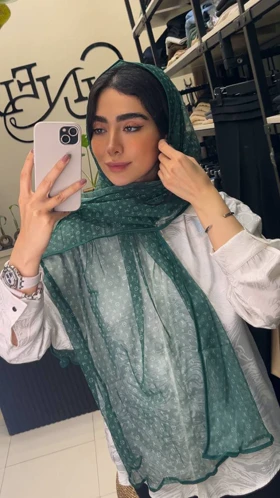 شال توری سبز بهاره 4257