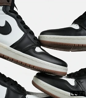 کفش کتانی مردانه و زنانه ساق‌دار مشکی سفید قهوه ای NIKE jordan 1 مدل 7156