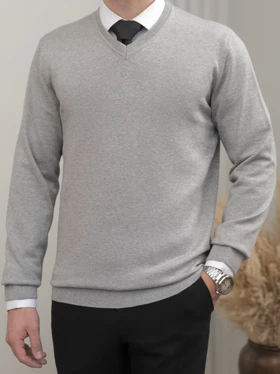 بافت یقه هفت طوسی روشن ملانژ sh405