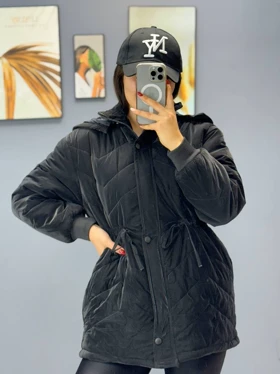 کاپشن کلاهدار حنا