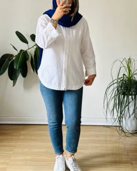 مانتو لینن سفید