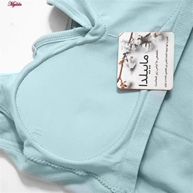 کراپ تاپ پددار زنانه مدل کبریتی آبی روشن کد 4789