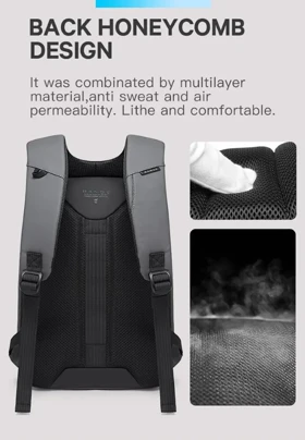 کوله پشتی اورجینال بنج مدل BANGE - BG22188 + قفل ضد سرقت